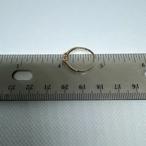 Vintage 14K Yellow Gold Nugget Style Ring Band 1.14 Grams Size 6, 585, European - Picture 12 of 14